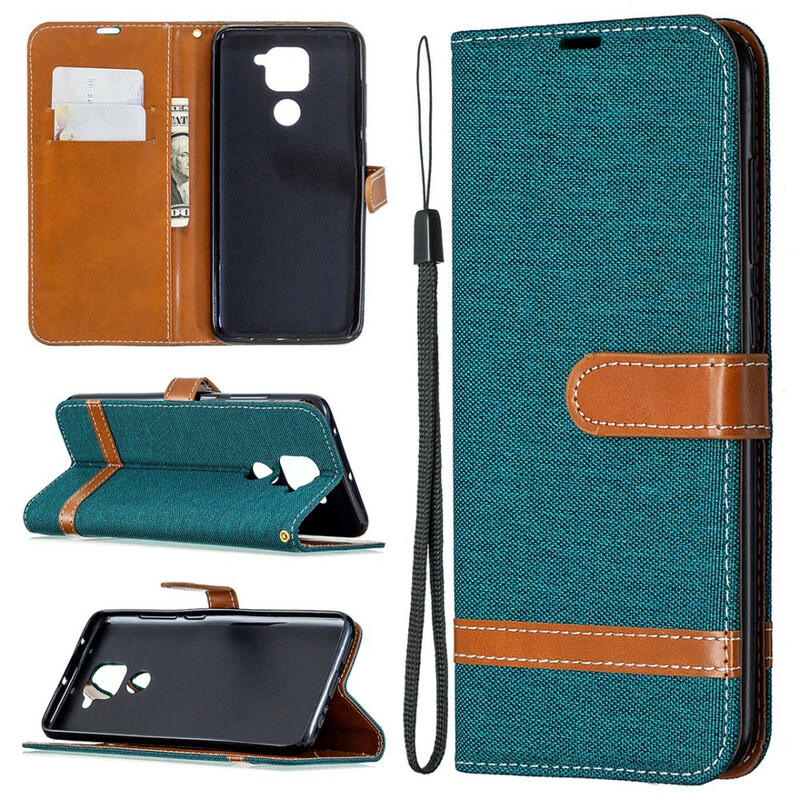 Housse Xiaomi redmi Note 9 Tissu Et Effet Cuir