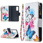 Housse Samsung Galaxy S20 FE Poche Zippée Papillons Housse Samsung Galaxy S20 FE Poche Zippée Papillons