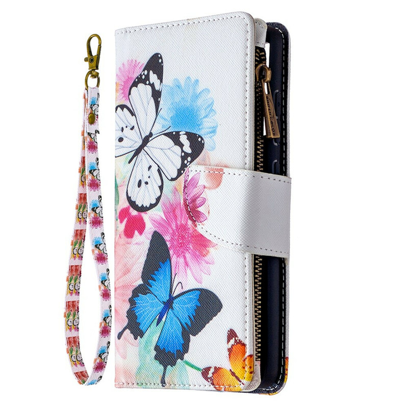 Housse Samsung Galaxy S20 FE Poche Zippée Papillons Housse Samsung Galaxy S20 FE Poche Zippée Papillons
