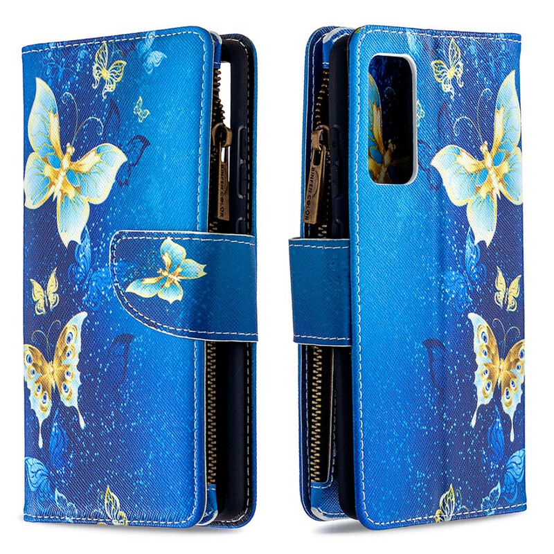Housse Samsung Galaxy S20 FE Poche Zippée Papillons