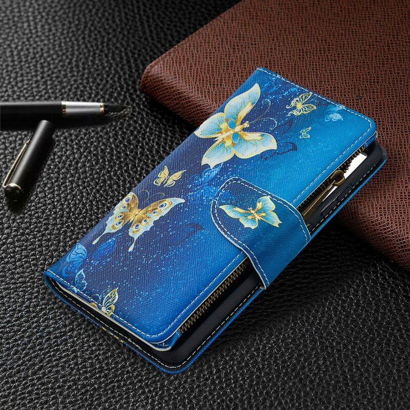 Housse Samsung Galaxy S20 FE Poche Zippée Papillons