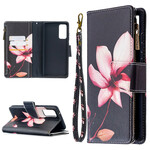 Housse Samsung Galaxy S20 FE Poche Zippée Fleur