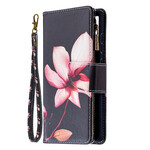 Housse Samsung Galaxy S20 FE Poche Zippée Fleur Housse Samsung Galaxy S20 FE Poche Zippée Fleur