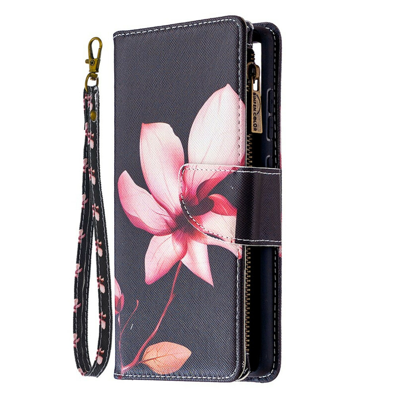 Housse Samsung Galaxy S20 FE Poche Zippée Fleur Housse Samsung Galaxy S20 FE Poche Zippée Fleur