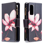 Housse Samsung Galaxy S20 FE Poche Zippée Fleur Housse Samsung Galaxy S20 FE Poche Zippée Fleur