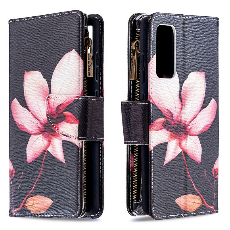 Housse Samsung Galaxy S20 FE Poche Zippée Fleur