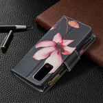 Housse Samsung Galaxy S20 FE Poche Zippée Fleur