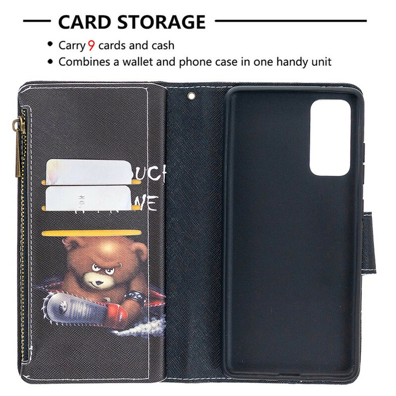 Housse Samsung Galaxy S20 FE Poche Zippée Ours Housse Samsung Galaxy S20 FE Poche Zippée Ours