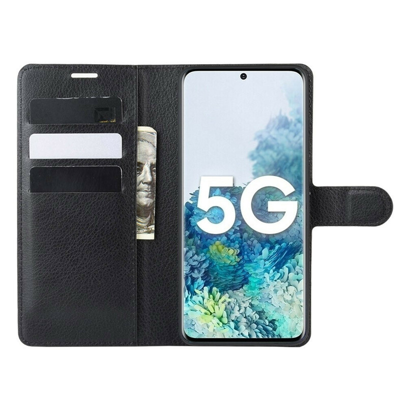 Housse Samsung Galaxy S20 FE Simili Cuir Litchi Classique Housse Samsung Galaxy S20 FE Simili Cuir Litchi Classique