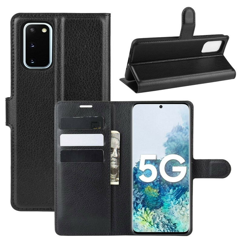 Housse Samsung Galaxy S20 FE Simili Cuir Litchi Classique Housse Samsung Galaxy S20 FE Simili Cuir Litchi Classique