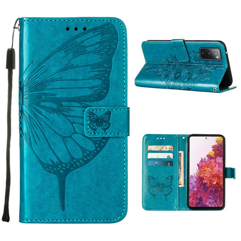 Housse Samsung Galaxy S20 FE Papillon Design avec Lanière Housse Samsung Galaxy S20 FE Papillon Design avec Lanière