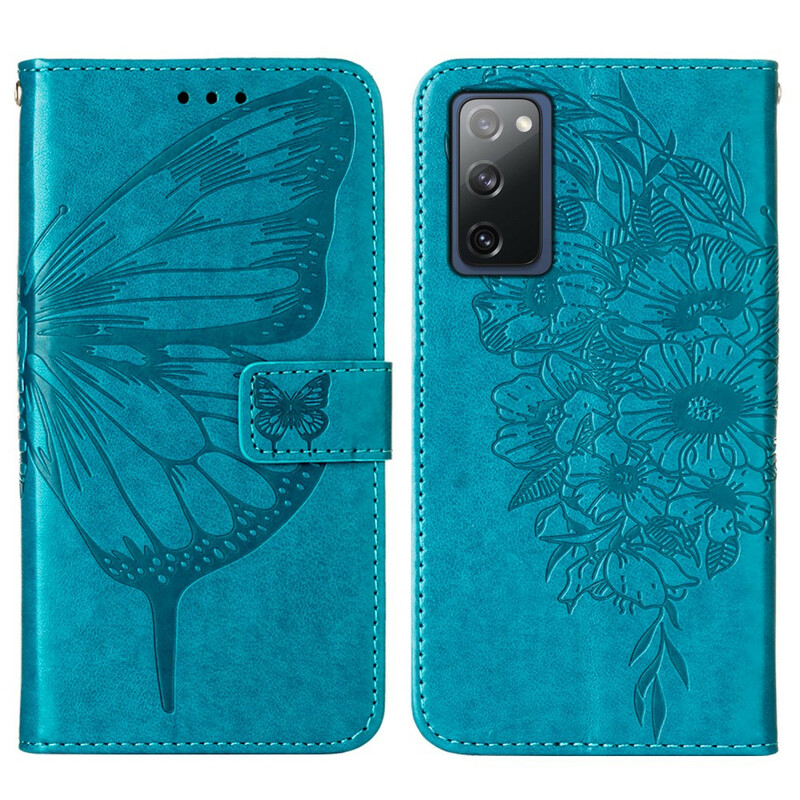 Housse Samsung Galaxy S20 FE Papillon Design avec Lanière Housse Samsung Galaxy S20 FE Papillon Design avec Lanière