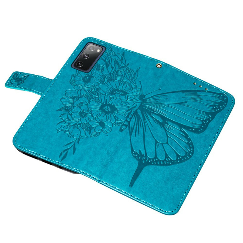 Housse Samsung Galaxy S20 FE Papillon Design avec Lanière Housse Samsung Galaxy S20 FE Papillon Design avec Lanière