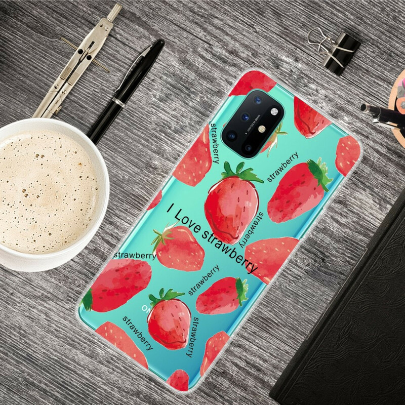Coque OnePlus 8T Fraise / i Love Strawberry