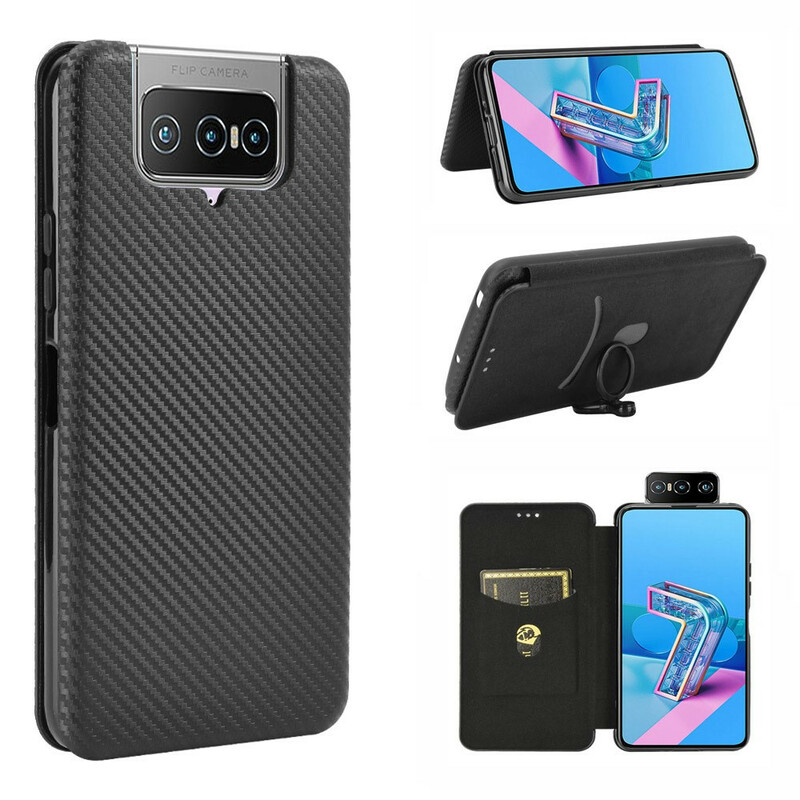 Flip Cover Asus ZenFone 7 / 7 Pro Silicone Carbone Flip Cover Asus ZenFone 7 / 7 Pro Silicone Carbone