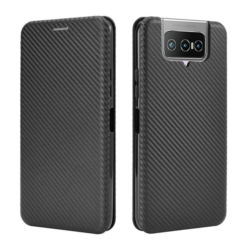 Flip Cover Asus ZenFone 7 / 7 Pro Silicone Carbone Flip Cover Asus ZenFone 7 / 7 Pro Silicone Carbone