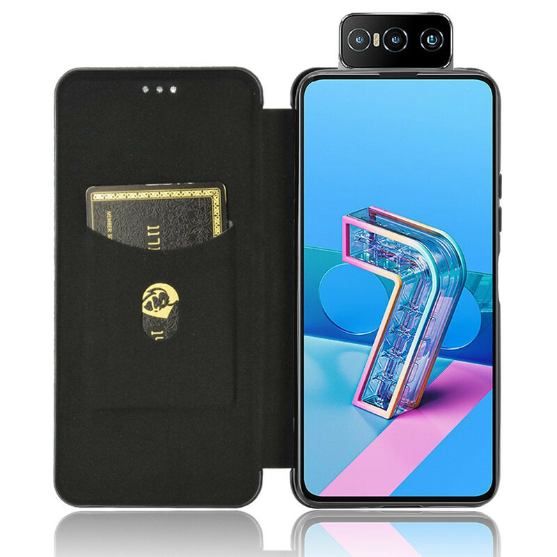 Flip Cover Asus ZenFone 7 / 7 Pro Silicone Carbone Flip Cover Asus ZenFone 7 / 7 Pro Silicone Carbone