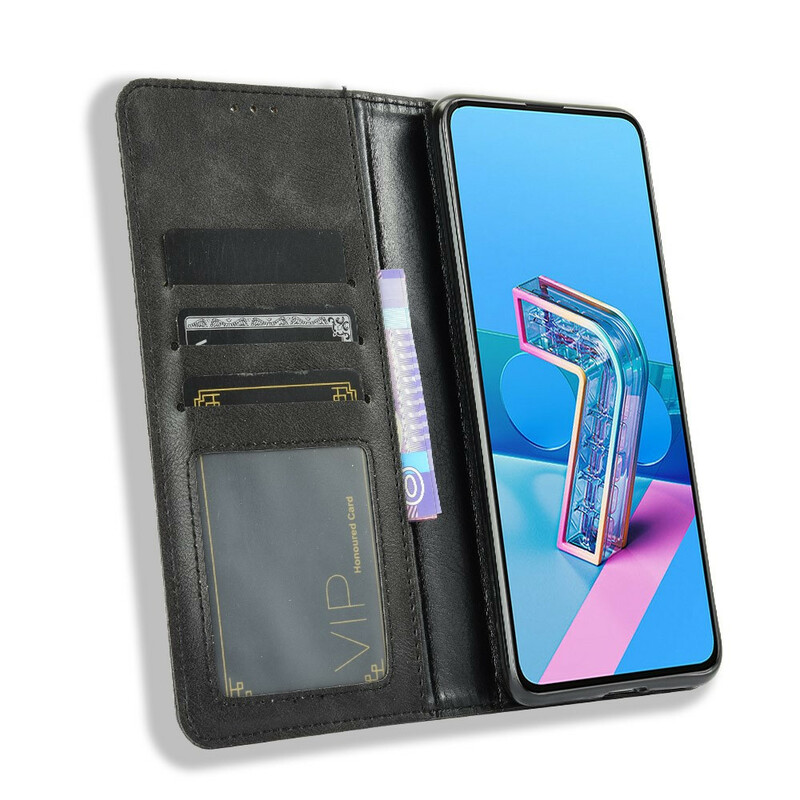 Flip Cover Asus ZenFone 7 / 7 Pro Effet Cuir Vintage Stylisé Flip Cover Asus ZenFone 7 / 7 Pro Effet Cuir Vintage Stylisé
