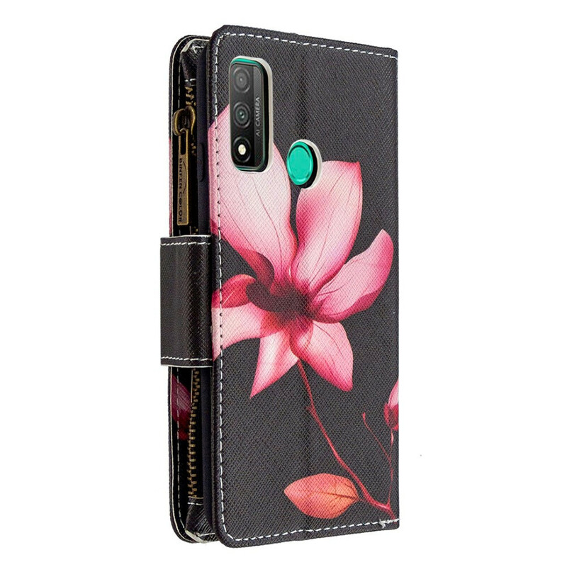 Housse Huawei P Smart 2020 Poche Zippée Fleur Housse Huawei P Smart 2020 Poche Zippée Fleur