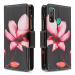 Housse Huawei P Smart 2020 Poche Zippée Fleur Housse Huawei P Smart 2020 Poche Zippée Fleur