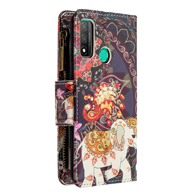 Housse Huawei P Smart 2020 Poche Zippée Éléphant Housse Huawei P Smart 2020 Poche Zippée Éléphant