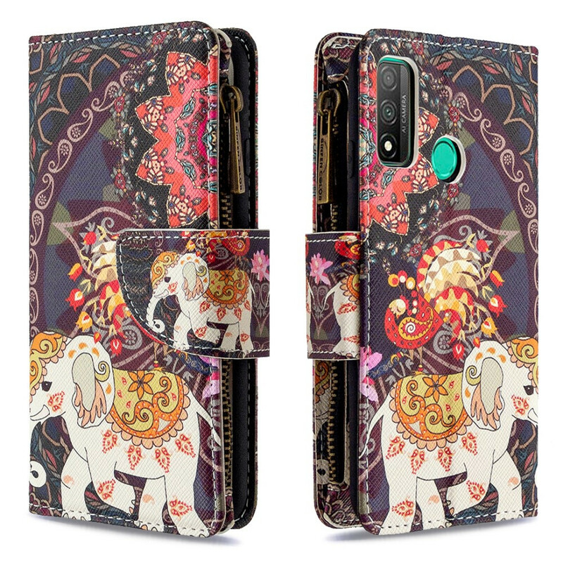 Housse Huawei P Smart 2020 Poche Zippée Éléphant Housse Huawei P Smart 2020 Poche Zippée Éléphant