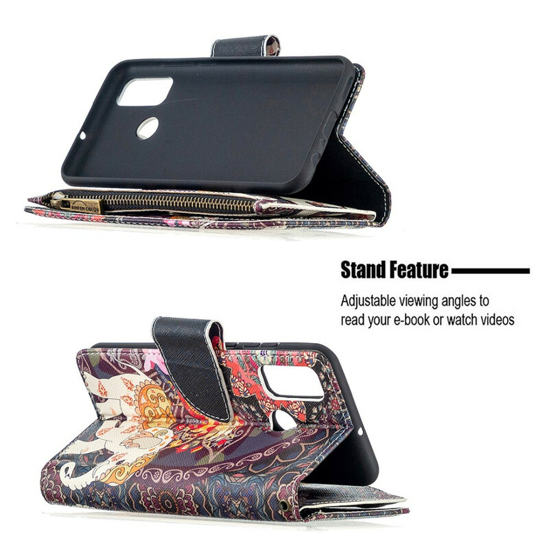 Housse Huawei P Smart 2020 Poche Zippée Éléphant Housse Huawei P Smart 2020 Poche Zippée Éléphant