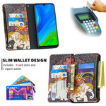 Housse Huawei P Smart 2020 Poche Zippée Éléphant Housse Huawei P Smart 2020 Poche Zippée Éléphant