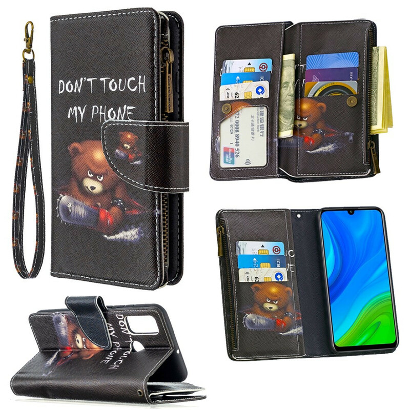 Housse Huawei P Smart 2020 Poche Zippée Ours Housse Huawei P Smart 2020 Poche Zippée Ours