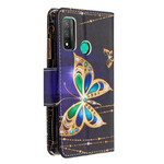 Housse Huawei P Smart 2020 Poche Zippée Papillons