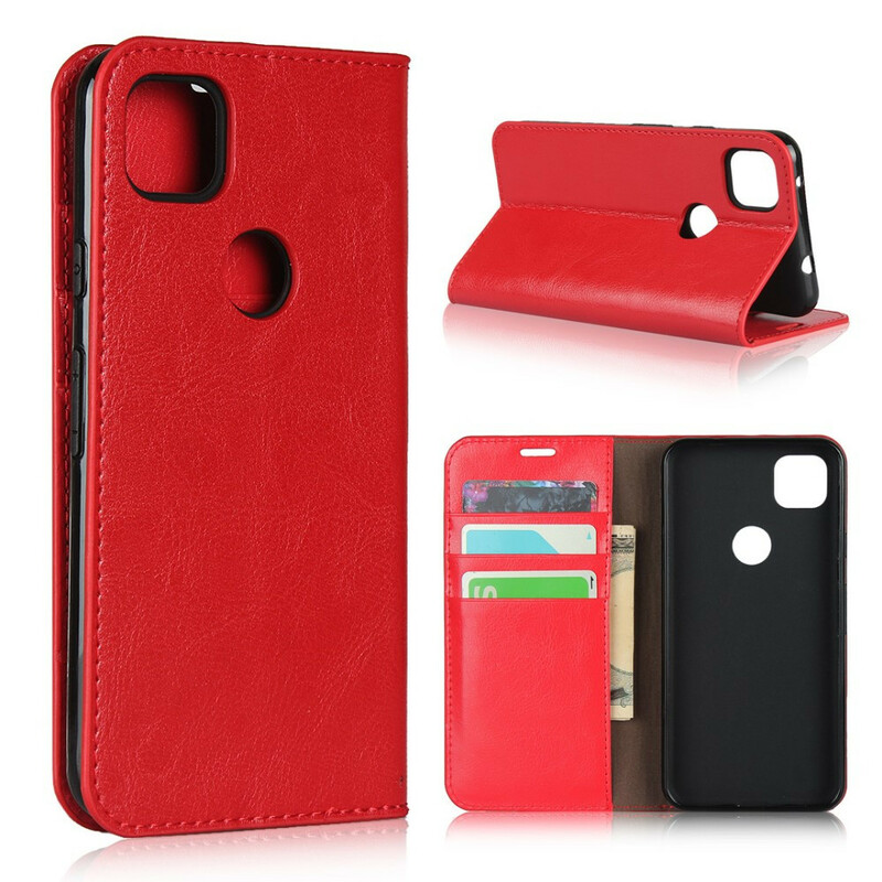 Flip Cover Google Pixel 4a Cuir Véritable Flip Cover Google Pixel 4a Cuir Véritable