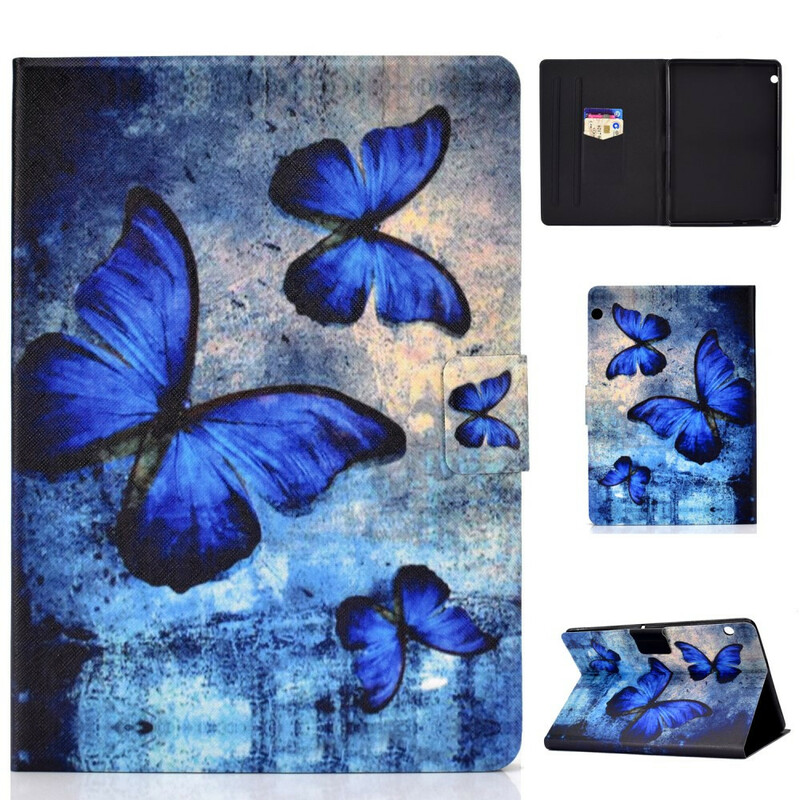 Housse Huawei MediaPad T3 10 Papillons Bleus Housse Huawei MediaPad T3 10 Papillons Bleus