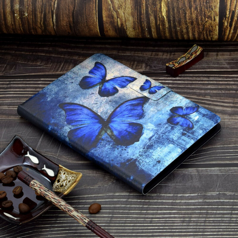 Housse Huawei MediaPad T3 10 Papillons Bleus Housse Huawei MediaPad T3 10 Papillons Bleus