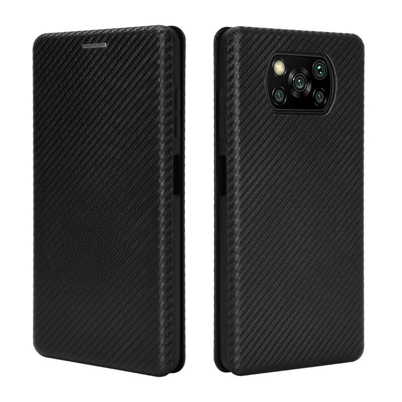 Flip Cover Poco X3 Fibre Carbone Colorée Flip Cover Poco X3 Fibre Carbone Colorée