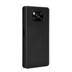 Flip Cover Poco X3 Fibre Carbone Colorée