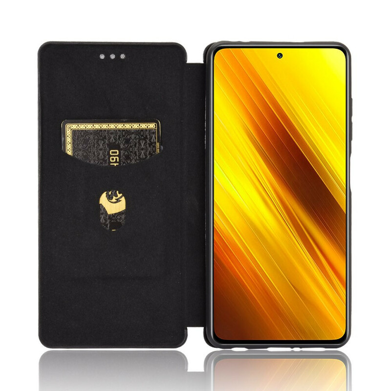 Flip Cover Poco X3 Fibre Carbone Colorée Flip Cover Poco X3 Fibre Carbone Colorée