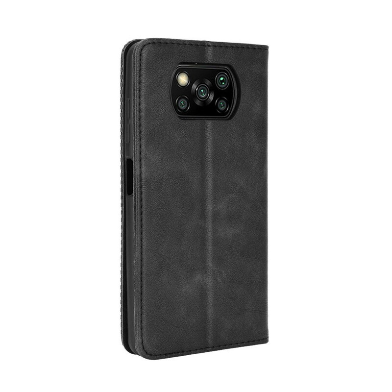 Flip Cover Poco X3 Effet Cuir Vintage Stylisé Flip Cover Poco X3 Effet Cuir Vintage Stylisé