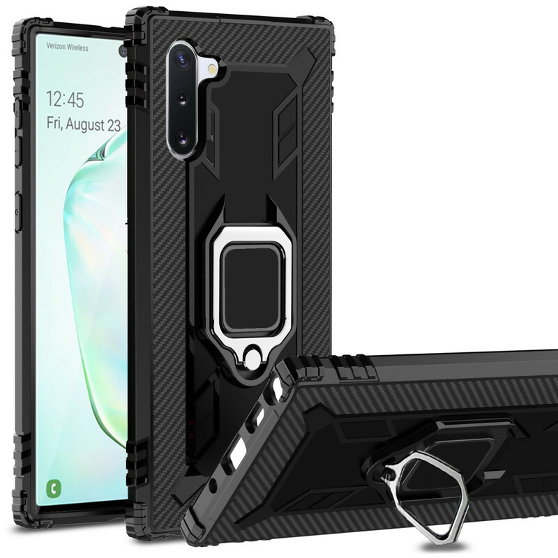 Coque Samsung Galaxy Note 10 Ring et Fibre Carbone Coque Samsung Galaxy Note 10 Ring et Fibre Carbone