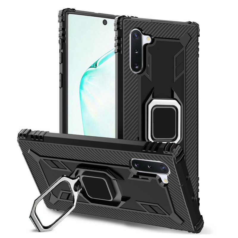 Coque Samsung Galaxy Note 10 Ring et Fibre Carbone Coque Samsung Galaxy Note 10 Ring et Fibre Carbone
