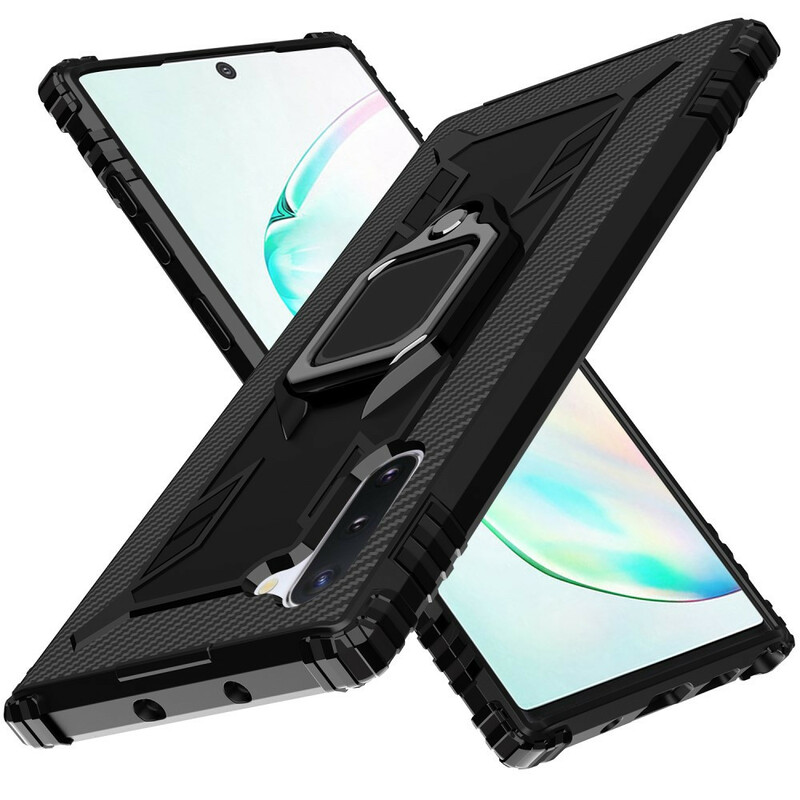 Coque Samsung Galaxy Note 10 Ring et Fibre Carbone Coque Samsung Galaxy Note 10 Ring et Fibre Carbone
