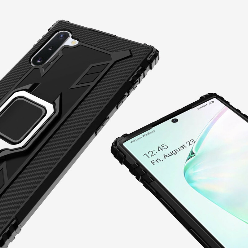 Coque Samsung Galaxy Note 10 Ring et Fibre Carbone Coque Samsung Galaxy Note 10 Ring et Fibre Carbone