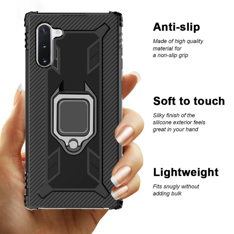 Coque Samsung Galaxy Note 10 Ring et Fibre Carbone Coque Samsung Galaxy Note 10 Ring et Fibre Carbone
