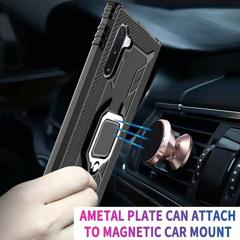 Coque Samsung Galaxy Note 10 Ring et Fibre Carbone Coque Samsung Galaxy Note 10 Ring et Fibre Carbone