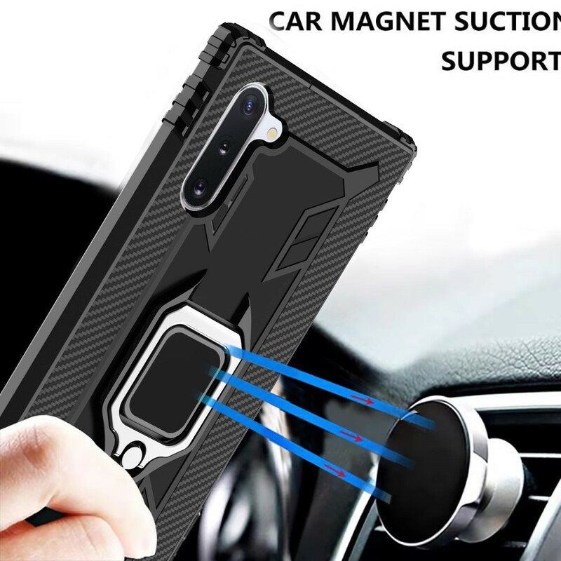 Coque Samsung Galaxy Note 10 Ring et Fibre Carbone Coque Samsung Galaxy Note 10 Ring et Fibre Carbone