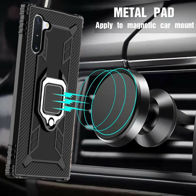 Coque Samsung Galaxy Note 10 Ring et Fibre Carbone Coque Samsung Galaxy Note 10 Ring et Fibre Carbone