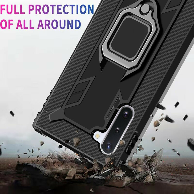 Coque Samsung Galaxy Note 10 Ring et Fibre Carbone Coque Samsung Galaxy Note 10 Ring et Fibre Carbone