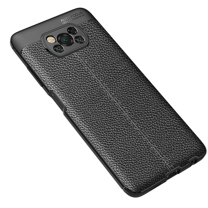 Coque Poco X3 Effet Cuir Litchi Double Line Coque Poco X3 Effet Cuir Litchi Double Line