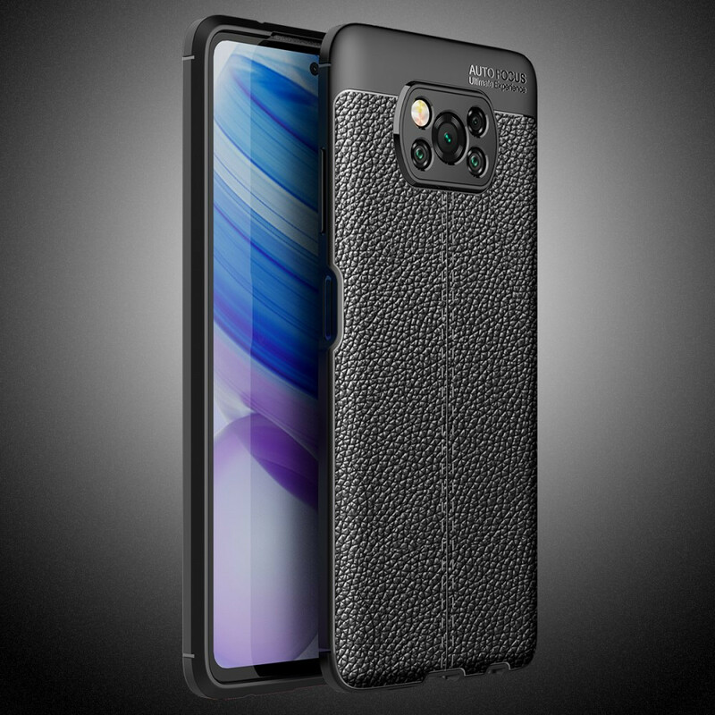 Coque Poco X3 Effet Cuir Litchi Double Line Coque Poco X3 Effet Cuir Litchi Double Line