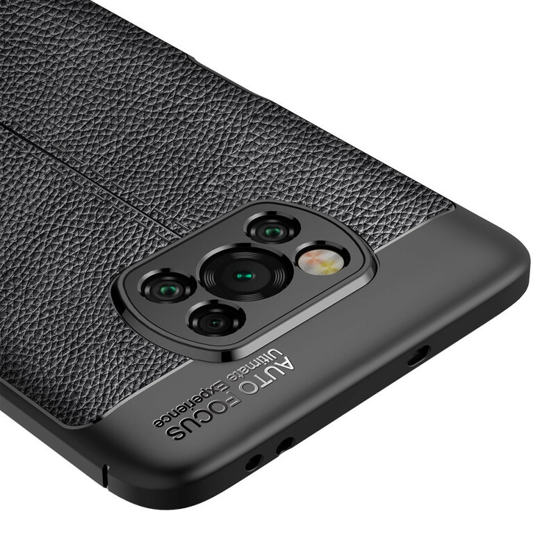 Coque Poco X3 Effet Cuir Litchi Double Line Coque Poco X3 Effet Cuir Litchi Double Line