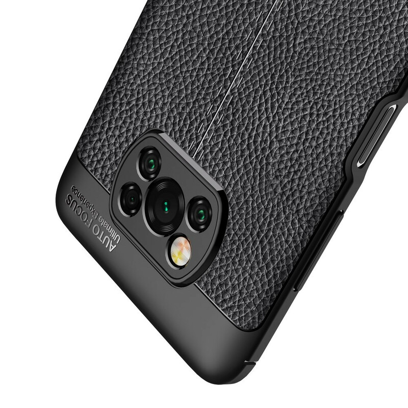 Coque Poco X3 Effet Cuir Litchi Double Line Coque Poco X3 Effet Cuir Litchi Double Line